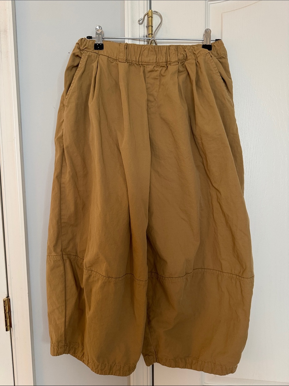 Maeve Oversized Balloon Maxi Skirt in Tan